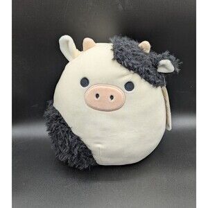 Squishmallow Connor Fuzzy 8” Cow Easter 2022 Squishmallow Black White Plush NWT